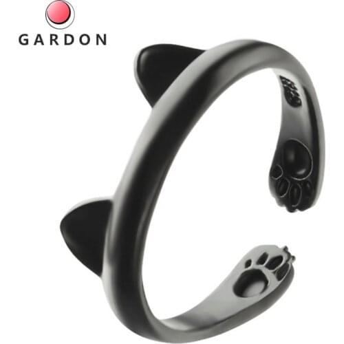 2021 Super Cute Cartoon Cat Claw Footprint Ring Ear Zinc alloy Ring Animal Cat Ear Personality Opening Ring The best lucky gift