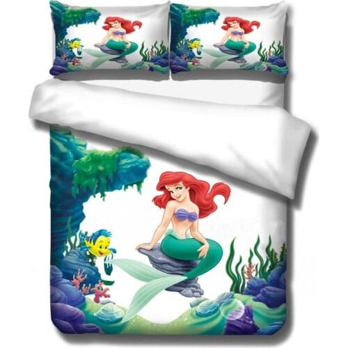 Disney Frozen 2 Elsa and Anna Mermaid Princess 3D Bedding Set Twin Queen King Size Bed Sets Duvet covers for Girls Children Room