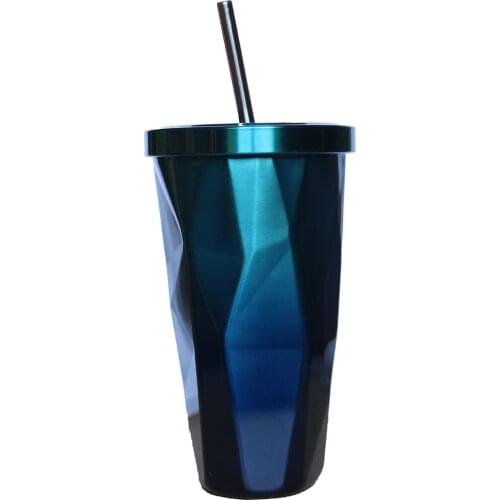 500ML Stainless Steel Insulated Coffee Mug with Lid Straw Drink Travel Cup Vacuum Flask Cup Tumbler Beer Tea Cup Garrafa Termica