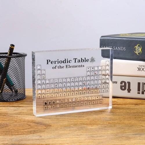 Hot Acrylic Periodic Table Display With Elements Kids Teaching School Day Birthday Gifts Stickers Chart Elements Home Decor