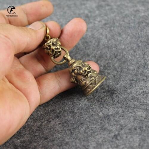 Brass Lucky Three Lions Buddha Statue Handmade Home Decor Ornaments Crafts Copper Miniatures Bell Figurines Desktop Decoration