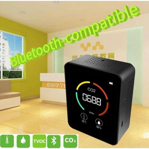 Multifunctional BT 3 In 1 CO2 Meter Digital Temperature Humidity Sensor Tester Air Quality Monitor Carbon Dioxide TVOC Detector