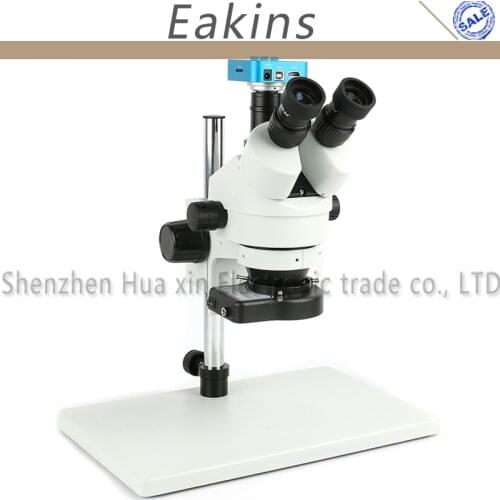 Simul Focal 7-45X 2K 4K FHD 36MP 1080P HDMI USB Trinocular Stereo Microscope Digital Industry Camera With 144 LED Ring Light