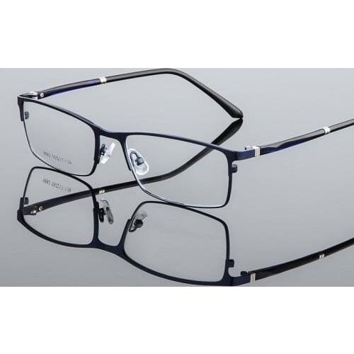 Men Classic Square Rectangular Metal Alloy Optical Eyeglasses Frame Man Business Customized Prescription Myopia Glasses Male