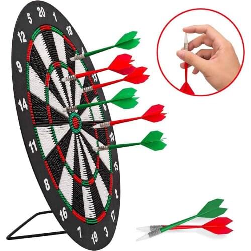 Steel Tip Dartboard Set Metal Dart Board With Rotating Number Ring For Children Adults Office And Home Entertainment