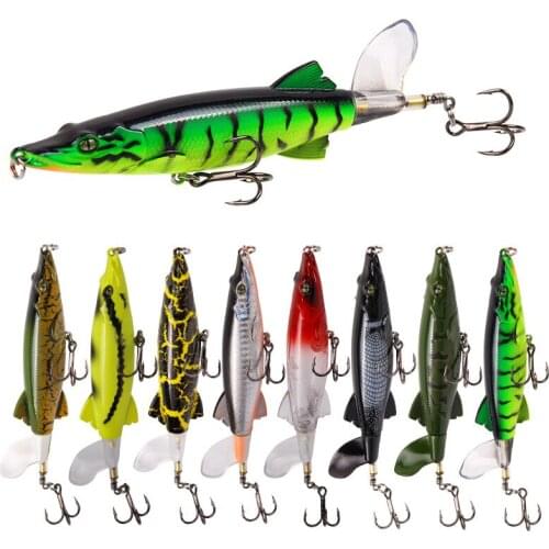 New Lure Bait Crocodile Head Water Surface Rotating Tractor 13cm / 16g Propeller Wave Grilled Pencil Bionic Bait Fishing Tackle