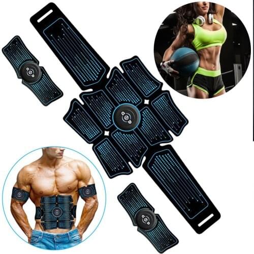 Rechargeable EMS Abdominal Muscle Stimulator Trainer ABS Electrostimulation Fitness Massager Arm Abdomen Muscular Gym Tools