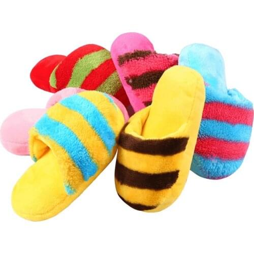 Plush Dog Chew Toys Dog Slipper Toy Slippers Hond Speeltjes Jeux Pour Chien Squeak Plush Puppy Sound Interactive Play Chihuahua