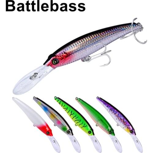 BATTLEBASS 2021 NEW 1pc/Lot Fishing lure 46.5g-1.64oz Minnow Lures with 2/0# Hooks 10 color Fishing Bait 19.5cm-7.68" Hard Bait