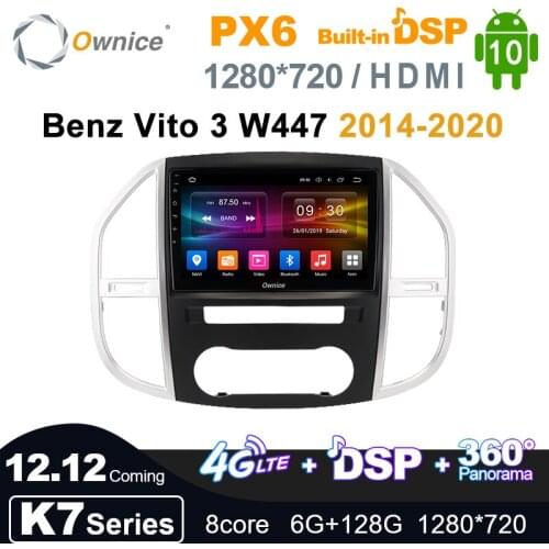 PX6 IPS 1280*720 Ownice Android 10.0 Car Radio 2din for Mercedes Benz Vito 3 W447 2014-2020 Car Auto Audio Video System Unit