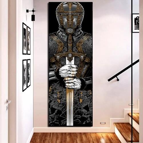 Nordic samurai lion soldier DIY diamond painting full drill diamond embroidery mosaic art Industrial Loft style Decor B60