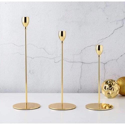 Nordic Columnar Candles Candlesticks Restaurant Decoration Gold Simple Romantic Wedding Home Decoration Accessories Christmas