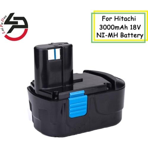Replacement Battery 3000mAh 18V NI-MH for Hitachi Screwdriver Drill: EB1820 EB1812 EB1830H EB1833X EB18B 322437