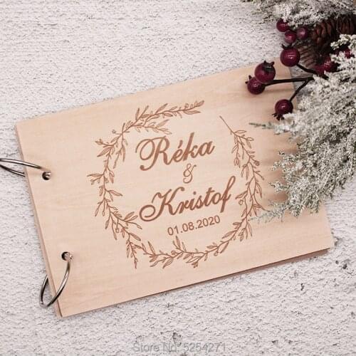 Wedding Guest Book Wood GuestBook Wedding Calligraphy Guest Book Rustic Guest book Custom Guest Book Wedding Album Engraved