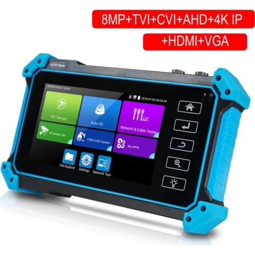 Factory Price CCTV Tester IPC-5000 5100 5200C Plus Full 8MP IP CVI TVI AHD SDI Analog 6 IN 1 VGA & 4K HDMI input cable tracer