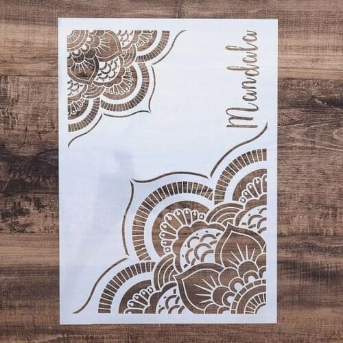 A4 A3 A2 Size DIY Craft Mandala Stencil for Wall Painting Scrapbooking Stamping Stamp Album DecorEmbossing Paper Card