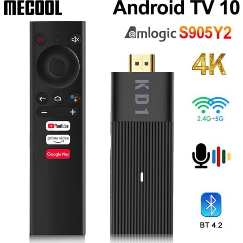 Mecool TV Stick KD1 Amlogic S905Y2 TV Box Android 10.0 2G 16G Google Certified 1080P H.265 4K 60pfs 2.4G&5G Wifi BT TV Dongle