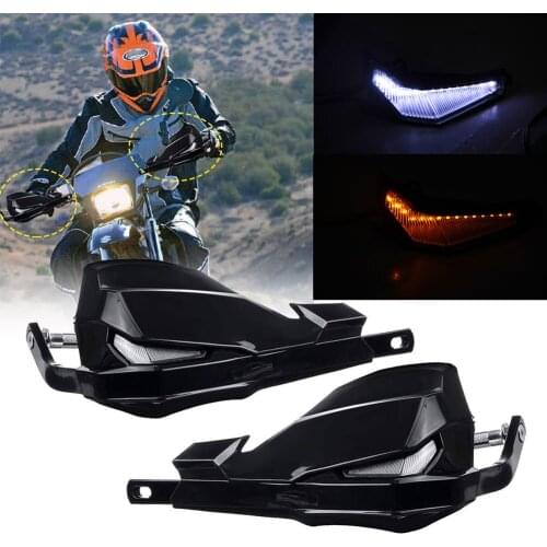 1Pair 22mm 25mm 28mm Universal Motorcycle Hand Handlebar Handle Bar Guards LED Handguard Turn Signal Lamp For Honda KTM Suzuki