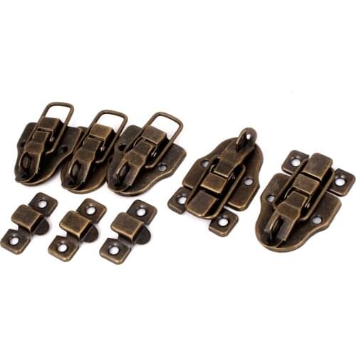 Uxcell Retro Style Metal Wardrobe Box Case Safe Lock Toggle Latch Hasp Chests Cases Boxes Hardware Tool Some Screw 5PCS Hot Sale