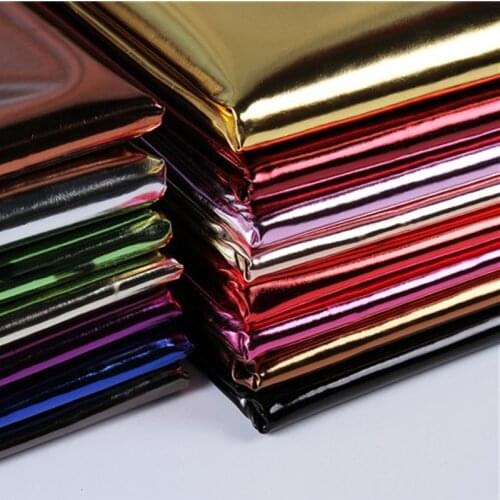 Bright patent artificial PU leather imitation leather fabric diy dance costume fabric gold/silver cloth mirror leather