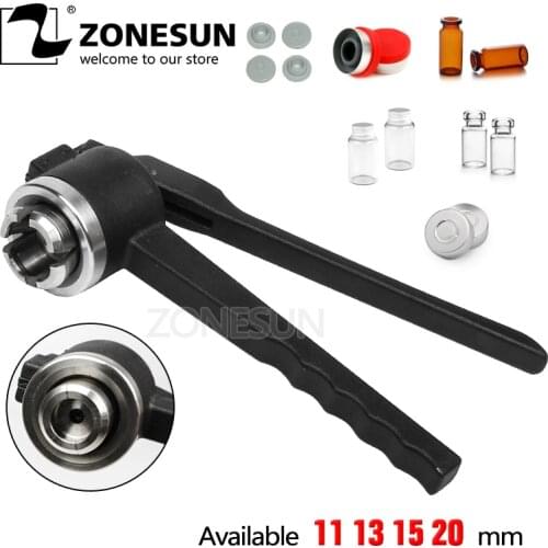 ZONESUN 11mm Stainless Steel Manual Vial Crimper Flip Off Caps Hand crimper, Crimper seals