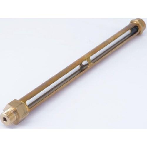 1/4" BSP Male 200mm Length Lube Devices Straight Brass Oil Level Gauge Sight Glass For Lathes Oil Sump
