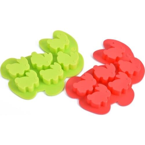 1pcs Rabbit Shape Silicone Mold Cake Mold 6 Cavity Chocolate Mold Molds For Cupcake Fondant Cake Decorating Tools E150