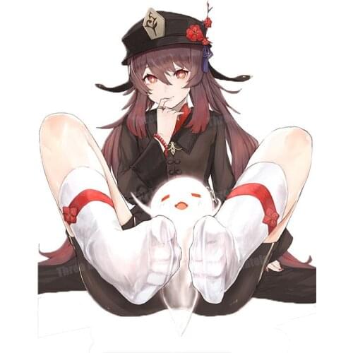 1 piece Hu Tao Game Genshin Impact Sticke for DIY Laptop Phone Guitar Suitcase Skateboard Toy Cute Girl Anime Decal 15*15CM