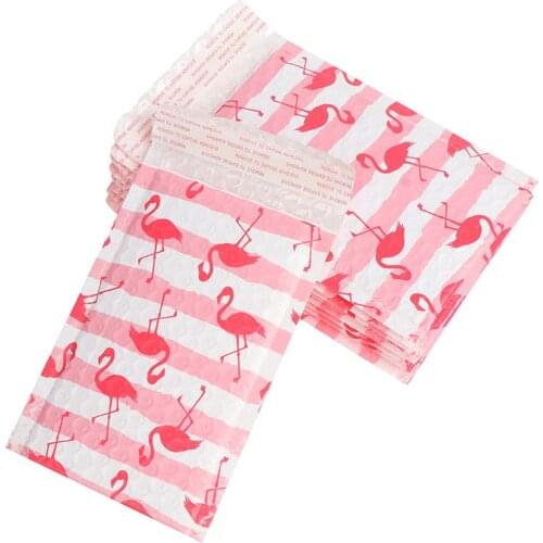 10pcs/125*180mm/5x6in Flamingo Bubble Mailer Envelopes Mailing Bag Self Sealing