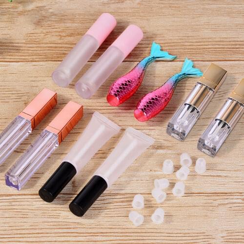 10Pcs Lip Gloss Tubes Bulk Acrylic Clear Lipgloss Container Liquid Lipstick Dispenser Holder DIY Lip Gloss Tools Makeup