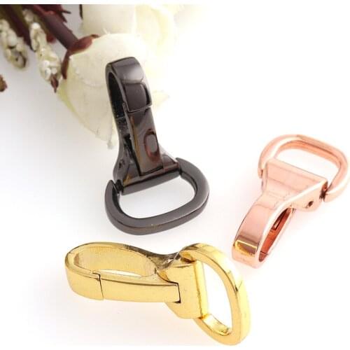 10pcs Gun black/Rose gold/Gold Spring Gate Snap Hooks 16mm for Luggage Bag DIY Sewing Handmade Key Chain Webbing