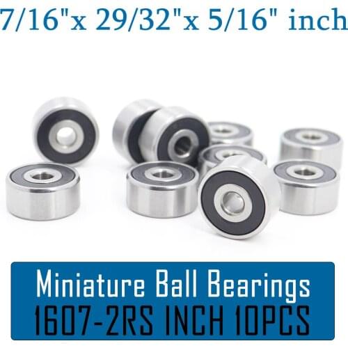 1607 2RS ABEC-1 (10PCS) 7/16"x29/32"x5/16" inch Shielded Ball Bearings 11.11mm x 23.02mm x 7.938mm 1607RS