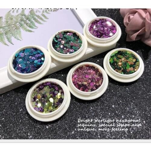 200Set/Lot Nail Sequins Patch Chameleon Super Sparkly Pink Net Red New Colorful Color Jewelry Flash Nail Glitter HA2279