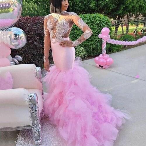 2021 Arabic Aso Ebi Lace Beaded Evening Dresses Tulle Mermaid Sexy Prom Dresses Formal Party Dress