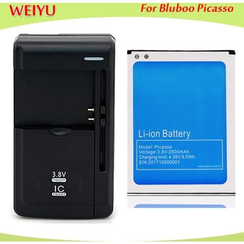 2500mAh Battery For Bluboo Picasso Batterie Bateria Batterij Accumulator AKKU High Quality+Universal Charger