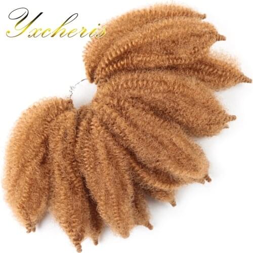 8" Afro Kinky Hair Bulk Crochet Hair Twist Braiding Hair Extension Synthetic Braids For Women