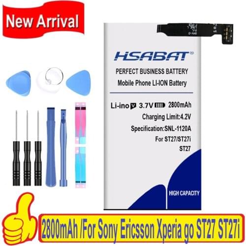 HSABAT 2800mAh AGPB009-A003 Battery for Sony Ericsson Xperia go ST27 ST27i ST27a Batteries