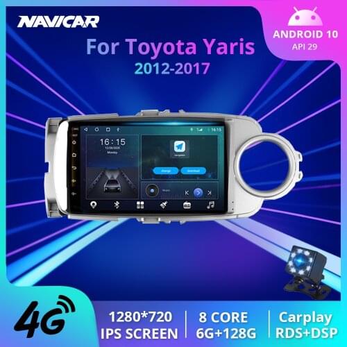 2Din Android 10.0 Car Radio For Toyota Yaris 2012-2017 GPS Navigation Car Multimedia Player Auto Radio DSP Stereo Receiver IGO