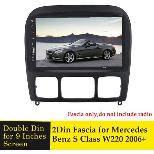 2 Din 9inches Car Radio Fascia for Mercedes BENZ S-Class W220 1998-2005 Stereo CD DVD Player Installation Frame Bezel Trim Panel