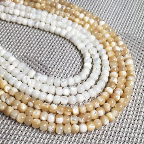 Natural shell beading beads Round shape Punch loose beads isolation bead for DIY Elegant Necklace Bracelet Jewelry Making