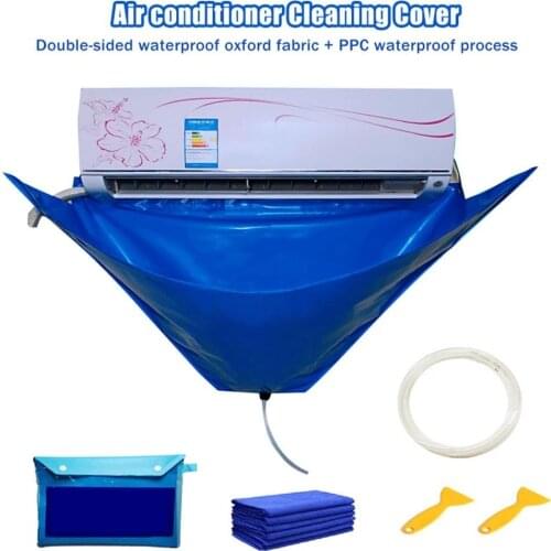 Air Conditioner Cleaning Cover With Water Pipe Waterproof Air Conditioner Below 1.5P Cleaning Dust Protection Cleaning Cover Bag