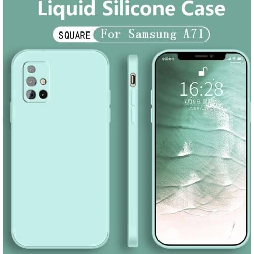 Funda For Samsung Galaxy A51 A71 A52 A72 5G A42 A31 A32 S21 Ultra S20 FE S10 PlusSquare Liquid Silicone Case Matte Soft Coque