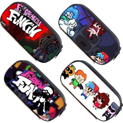 3D Game Style Friday Night Funkin Cosmetic Cases Anime Pencil Case Handbags Cartoon Stationery Makeup Zipper Storage Pen Bag