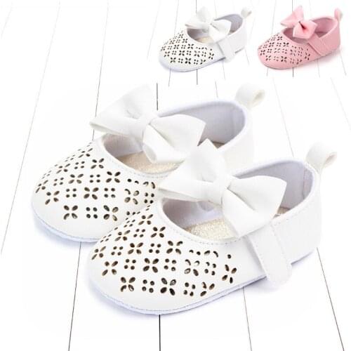 Baby Shoes Spring and Autumn 0-1 Baby Shoes Soft Princess Shoes Toddler Shoes Baby Shoes Girls Hook & Loop Butterfly-knot 2019