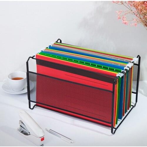 FC/B4 Mesh Metal File Organizer Box Hanging File Folder Box Desk Storage Holder Shelf Holder Storage for Office Home