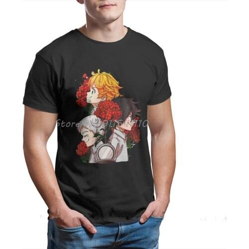 The Promised Neverland Emma Ray Norman Anime Pure Cotton TShirt Hope Classic T Shirt Leisure Men Tee Shirt Printing Big Sale