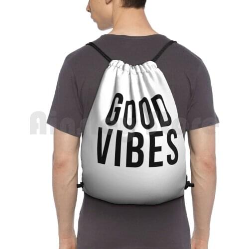 Good Vibes Backpack Drawstring Bags Gym Bag Waterproof Quotes Quote King Lion Animal Dog Worry Inspirational Dreams