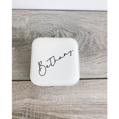 Personalised Travel Jewellery Case Ring Box Anniversary Bridal Bridesmaid Custom Gift for Her Custom Monogram Jewelry Box