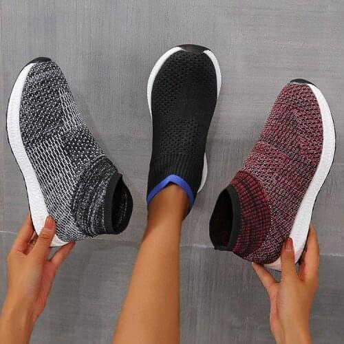 Big size 35-45 men and women weaving running breathable casual shoes socks shoes sneakers high cut shoes for women/men