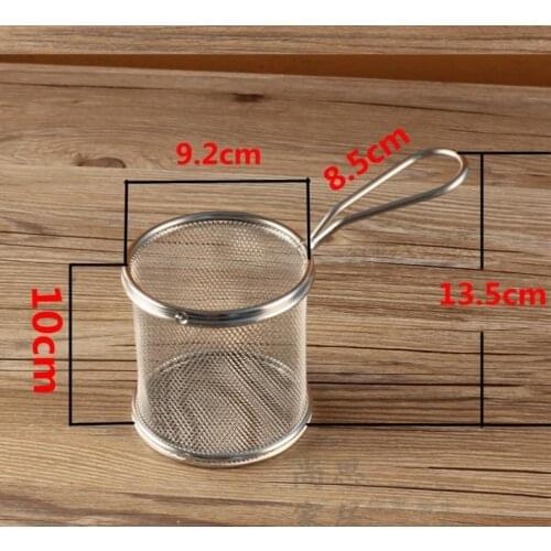 A03 Kitchen cooking tool 304 Stainless Steel Fried Dumplings Chicken Basket French Fries Circle Oil Sieve Colanders & Strainers